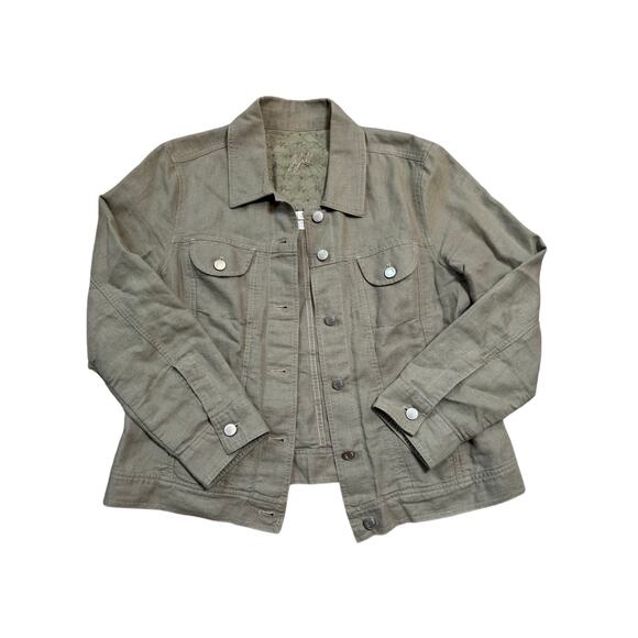 J. Jill Women's blazer, tan, Linen Blend size Medium, lightweight jacket - Picture 1 of 10